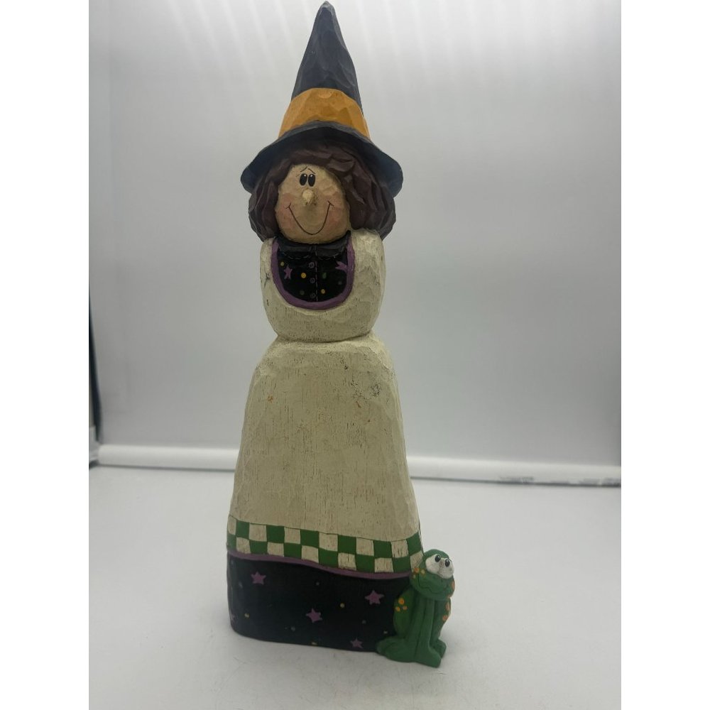 Eddie Walker Halloween Witch with Frog Figurine 15 Inch-AS IS